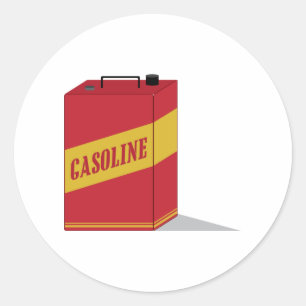 Benzine kan ronde sticker