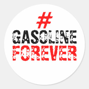 Benzine Voor Altijd Hashtag Automagneet Ronde Sticker