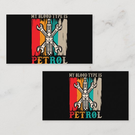 Benzinemractie met automatische Humor van auto Visitekaartje (Voorkant / Achterkant)