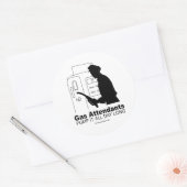 Benzinepomp Attendanten Ronde Sticker (Envelop)