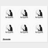 Benzinepomp Attendanten Ronde Sticker (Vel)