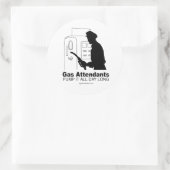 Benzinepomp Attendanten Ronde Sticker (Tas)