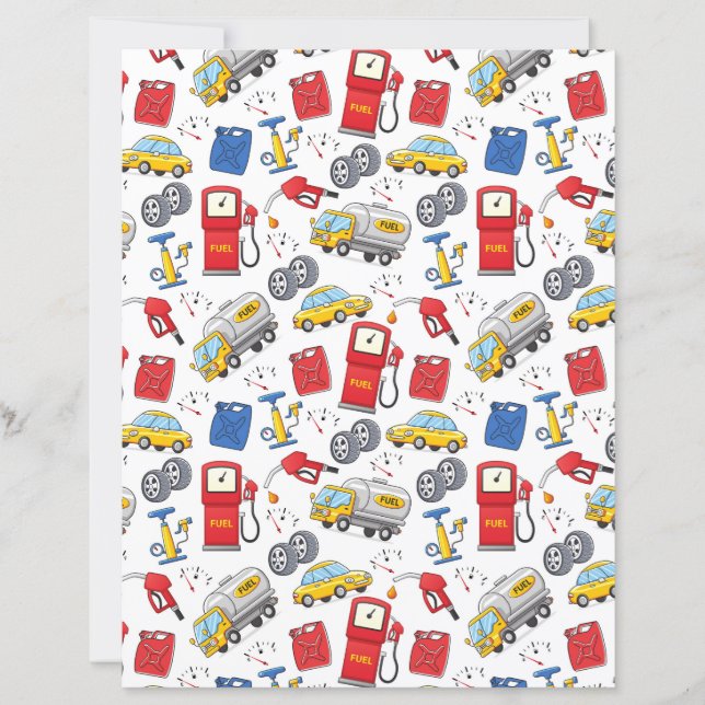 Benzinepomp Scrapbook Papier (Voorkant)