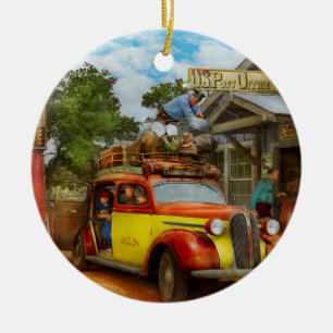 Benzinepomp - Verse levering aan Pie Town 1940 Keramisch Ornament
