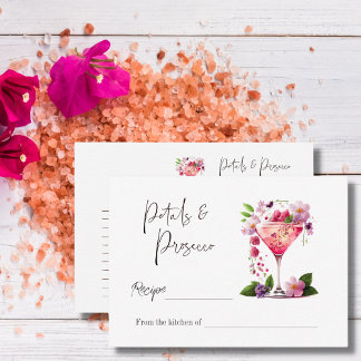 Benzines en Prosecco Floral Vrijgezellenfeest Reci Notitiekaartje