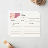 Benzines en Prosecco Vrijgezellenfeest Recipe Inst Notitiekaartje (Voorkant / Achterkant in situ)