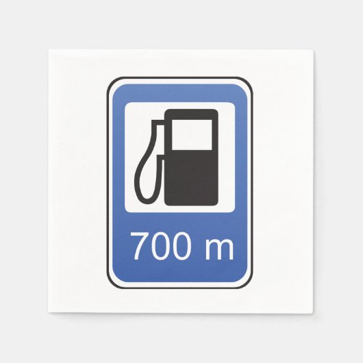 Benzinestation Road Sign Papier Servetten (Voorkant)
