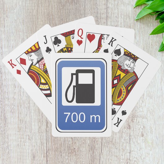 Benzinestation Road Sign Speelkaarten