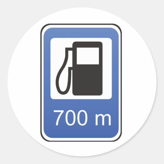 Benzinestation Road Sign Stickers (Voorkant)