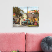 Benzinestation - Shannon's superbenzines 1939 Canvas Afdruk (Insitu (Woonkamer))
