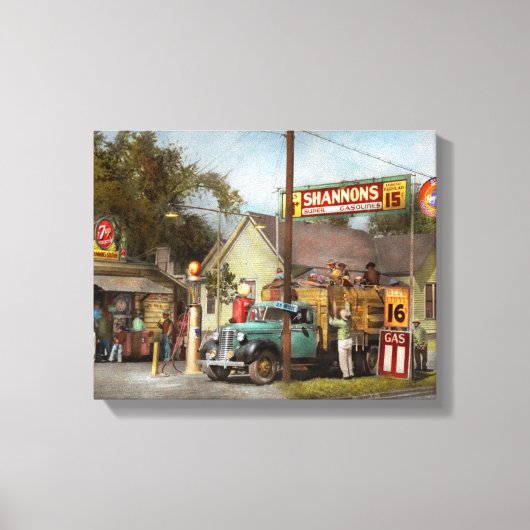 Benzinestation - Shannon's superbenzines 1939 Canvas Afdruk (Voorkant)