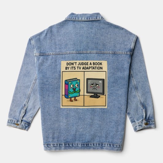 "Beoordeel een boek niet op basis van zijn tv-bewe Denim Jacket (Achterkant)