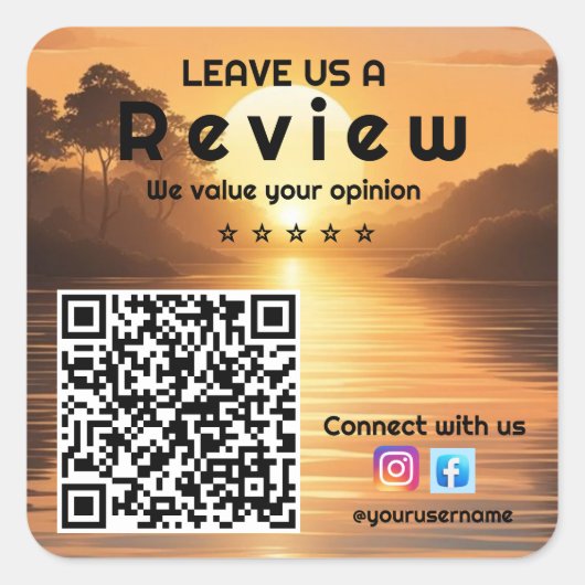 Beoordeel ons: Business Review QR Code Sticker (Voorkant)
