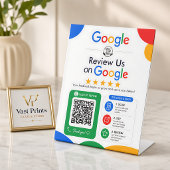 Beoordeel Ons Op Google QR Code Reclamebord Met Voetstuk