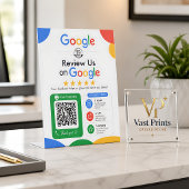 Beoordeel Ons Op Google QR Code Reclamebord Met Voetstuk