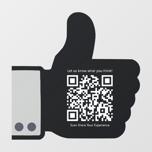 Beoordeel QR-code Feedback Modern Zwart Bedrijf Raamsticker (Vel)