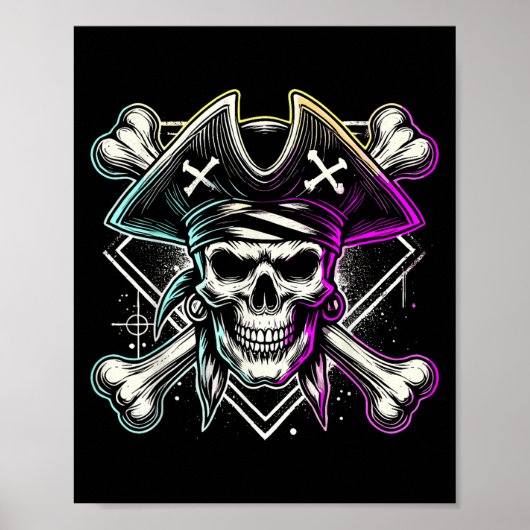 Beoordeel Skull Crossbones Halloween Poster (Voorkant)