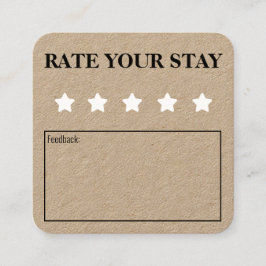 Beoordeel uw verblijf Airbnb Hospitality Feedback  Vierkante Visitekaartje