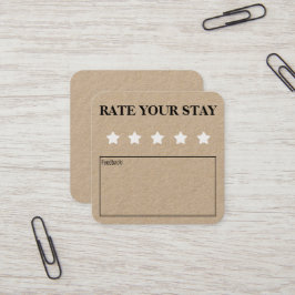 Beoordeel uw verblijf Airbnb Hospitality Feedback  Vierkante Visitekaartje