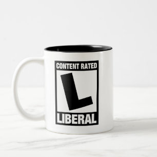 Beoordeeld als Liberal Funny Democraat Tweekleurige Koffiemok