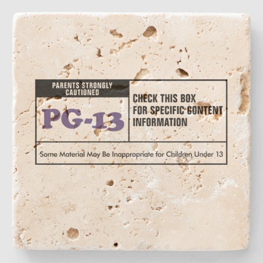 Beoordeeld als PG 13 Stenen Onderzetter (Voorkant)