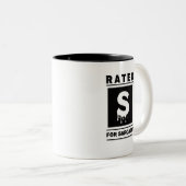 Beoordeeld als 'S' voor sarcasme Tweekleurige Koffiemok (Voorkant rechts)