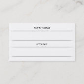 beoordeling door klant aanbevelingskaartje (Achterkant)