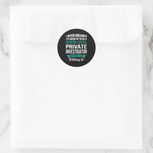 Beoordeling door privédetective ronde sticker (Tas)