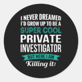 Beoordeling door privédetective ronde sticker (Voorkant)