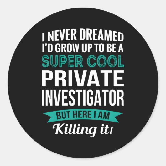 Beoordeling door privédetective ronde sticker (Voorkant)