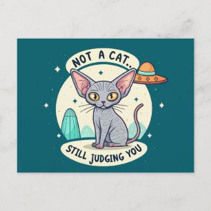 Beoordeling Sphynx Kat UFO Sarcastische Cartoon Ku Briefkaart