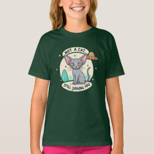 Beoordeling Sphynx Kat UFO Sarcastische Cartoon Ku T-shirt
