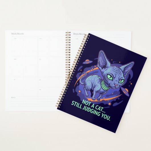 Beoordeling van Alien Sphynx Kat Sci-Fi Humor Kuns Planner (Display)
