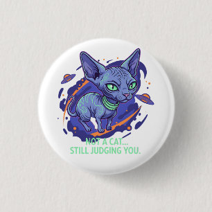 Beoordeling van Alien Sphynx Kat Sci-Fi Humor Kuns Ronde Button 3,2 Cm