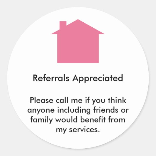 Beoordeling van makelaarsverwijzing ronde sticker (Voorkant)