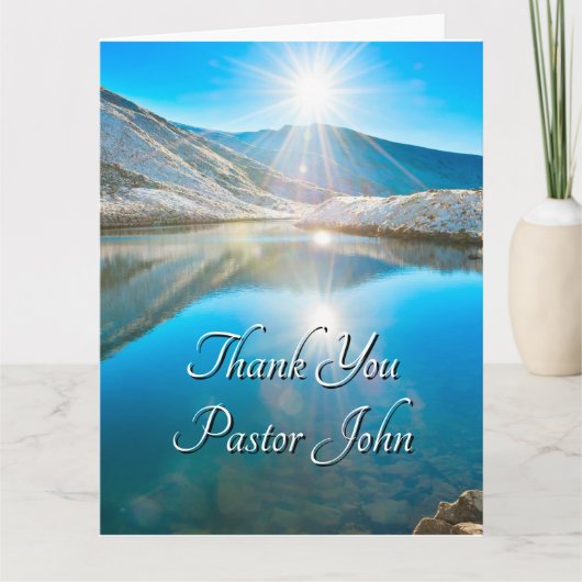 Beoordeling van North Lake Blue Sunrise Pastor Bedankkaart (Voorkant)