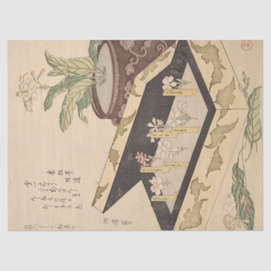 Beoordeling van primrozen in een Lacquer Box, Shun Tissuepapier (Voorkant)