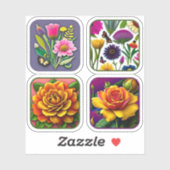 Beoordeling van wilde Rozen en bloemen #1 Sticker (Vel)