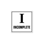 Beoordelingsstempel van de leerkracht: I - INCOMPL Rubberstempel (Afrduk)