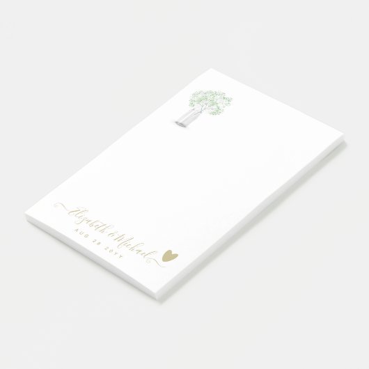 BEORGANIZED TROUWPLANNER Gypsophila Gold Hart Post-it® Notes (Schuin)