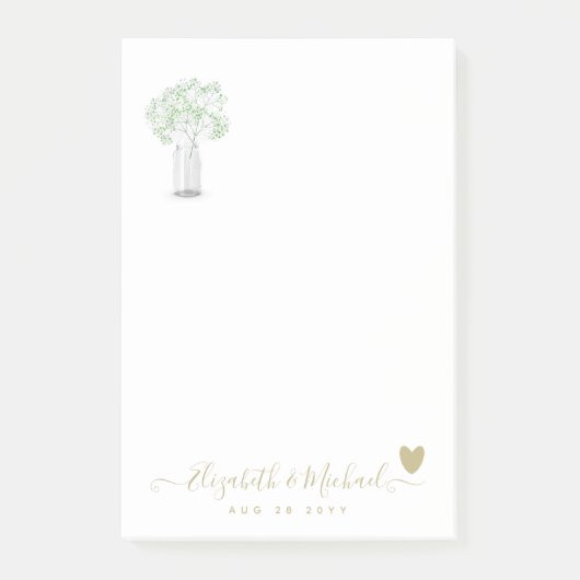 BEORGANIZED TROUWPLANNER Gypsophila Gold Hart Post-it® Notes