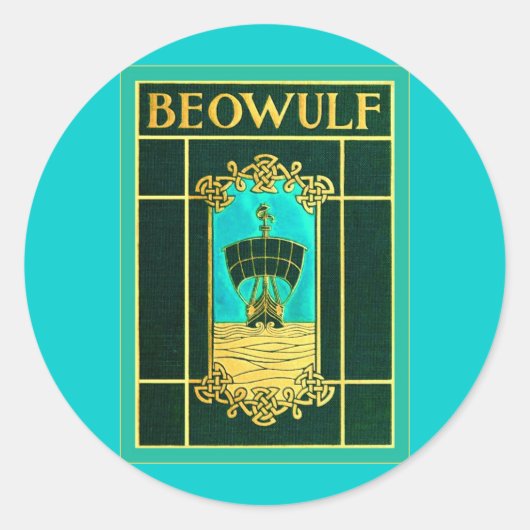 Beowulf ~  Hoesje boekje Ronde Sticker (Voorkant)