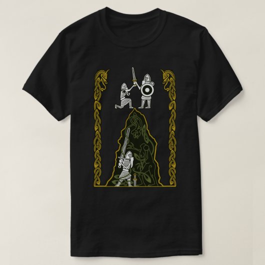 Beowulf Vs Grendel's moeder T-shirt (Design voorkant)