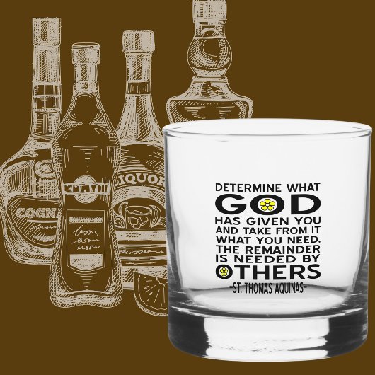 Bepaal wat God je heeft gegeven Aquino Quote Whisky Glas