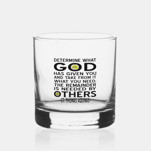 Bepaal wat God je heeft gegeven Aquino Quote Whisky Glas (Voorkant)