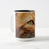 Bepaald gezichtsveld van een gemberkat tweekleurige koffiemok (Voorkant links)