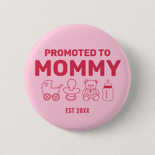 Bepaald voor Moeder Aangepaste Roze Baby Shower Fe Ronde Button 5,7 Cm