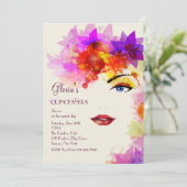 Bepaalde uitnodiging van Glance Quinceanera (Staand voorkant)