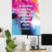 Bepaalde vrouwelijke prijsindieningen roze zwarte poster (Thuiskantoor)