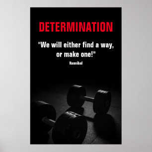 Bepaling Bodybuilding Fitness Motivatie Poster